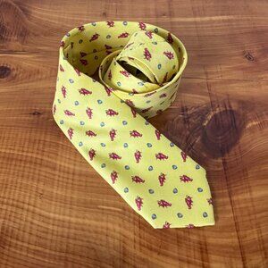 Cape Cod Neckwear 100% Silk Lobster Print Yellow Men's Neck Tie.